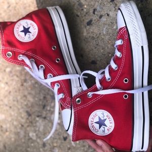 Red High Top Converse Shoes